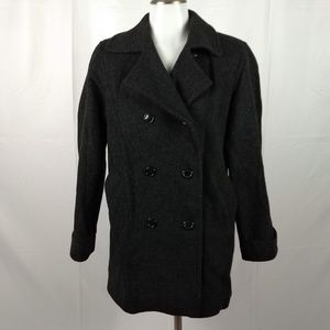 Fabio Size Small Charcoal Gray Wool Pea Coat